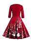 olcso Molett ruhák-Női Extra méret Alkalmi Vintage Pamut A-vonalú Ruha Egyszínű Térdig érő V-alakú