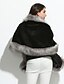 cheap Women&#039;s Fur &amp; Faux Fur Coats-Women&#039;s Daily / Going out Vintage Fall / Winter Regular Cloak / Capes, Solid Colored Hooded 3/4 Length Sleeve Polyester Black / Gray / Wine One-Size