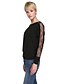 Χαμηλού Κόστους Γυναικεία T-Shirts-Γυναικεία T-shirt Καθημερινά Απλό Patchwork,Μακρυμάνικο Στρογγυλή Λαιμόκοψη Φθινόπωρο Λεπτό Πολυεστέρας Μαύρο