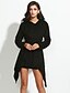 cheap Women&#039;s Coats &amp; Trench Coats-Women&#039;s Asymmetrical Fashion Casual/Plus Sizes Long Sleeve Hoodied Woollen Coat