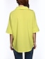 billiga Damblusar och skjortor-Sommar Enfärgad Plusstorlek Blus,Streetchic Dam V-hals Polyester Medium