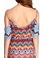 cheap Women&#039;s Dresses-Women&#039;s Off Shoulder Club Boho Mini Bodycon Dress - Floral Strap Summer Blue Rainbow M L XL