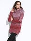 preiswerte Damen Pullover-Lang Strickjacke Einfach Druck Blau Rot Rollkragen Langarm Baumwolle Winter Mittel Mikro-elastisch