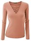 cheap Women&#039;s Sweaters-Women&#039;s Plus Size Going out Street chic Long Sleeves Flare Sleeve Cotton Pullover - Solid Colored, Criss-Cross V Neck