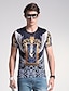 cheap Men&#039;s Tees &amp; Tank Tops-Men&#039;s Simple Silk T-shirt - Solid Colored / Floral / Geometric Round Neck / Short Sleeve
