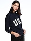 cheap Women&#039;s Hoodies &amp; Sweatshirts-Women&#039;s Plus Size Active Cotton Long Sweatshirt - Letter Turtleneck / Fall / Winter / Sporty Look