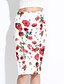 voordelige Damesrokken-Dames Grote maten Bodycon  Rokken - Bloemen, Split