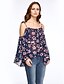 cheap Women&#039;s Blouses &amp; Shirts-Women&#039;s Batwing Sleeve Polyester Blouse - Floral, Backless Boat Neck