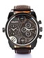 cheap Leather band Watches-Men&#039;s Sport Watch Military Watch Analog Quartz Casual Dual Time Zones / One Year / Stainless Steel / Genuine Leather