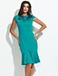 cheap Women&#039;s Dresses-Women&#039;s Ruffle Party Bodycon Dress - Solid Colored Flower Summer Red Green Blue L XL XXL
