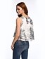 voordelige Damesblouses en -shirts-Vrouwen Schattig Zomer Blouse,Casual/Dagelijks Print Ronde hals Mouwloos Wit / Grijs Polyester Medium