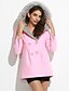 cheap Women&#039;s Coats &amp; Trench Coats-Women&#039;s Going out / Work Simple / Street chic CoatColor Block Hooded Long Sleeve Fall / Winter Pink / Red /