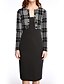 cheap Women&#039;s Dresses-Women&#039;s Work Bodycon Dress - Plaid Spring Cotton Black L XL XXL