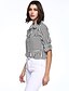 preiswerte Damen-Oberteile-Damen Gestreift - Anspruchsvoll Arbeit Übergrössen Baumwolle Hemd / mit feinen Streifen