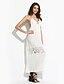 olcso Egész alakos ruhák-Női Bő Ujjatlan Egyszínű Csipke Nyitott hátú Nyár Pánt Boho Szabadság Pamut Fehér S M L XL / Maxi