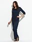 cheap Women&#039;s Jumpsuits &amp; Rompers-Women&#039;s Backless Party Black Red Navy Blue Jumpsuit Onesie, Solid Colored Backless S M L 3/4 Length Sleeve Spring Fall