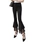 זול מכנסיים לנשים-בגדי ריקוד נשים כותנה רזה חיתוך נעל / ג&#039;ינסים מכנסיים - אחיד שחור L