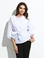 cheap Women&#039;s Tops-Women&#039;s Plaid Loose Shirt - Cotton Daily Weekend V Neck Wine / White / Blue