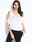 cheap Women&#039;s T-shirts-Women&#039;s Daily Sexy Street chic Summer T-shirt, Solid Off Shoulder Short Sleeves Cotton