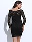 cheap Women&#039;s Dresses-Street chic Bodycon Dress - Solid Colored, Lace Cut Out