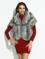 cheap Women&#039;s Coats &amp; Trench Coats-Women&#039;s Spring Winter Cloak / Capes Going out Fashion Solid Colored Faux Fur Gray One-Size