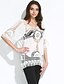 cheap Women&#039;s Blouses &amp; Shirts-Women&#039;s Cut Out Solid White Blouse,Round Neck ½ Length Sleeve
