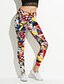 cheap Leggings-Women&#039;s Sexy Sporty Legging - Letter, Print Mid Waist Rainbow One-Size / Skinny