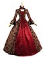 cheap Historical &amp; Vintage Costumes-Maria Antonietta Rococo Victorian Vintage Inspired Medieval Renaissance Dress Prom Dress Women&#039;s Cotton Costume Red Vintage Cosplay Party Prom Long Sleeve Floor Length Long Length Plus Size Customized