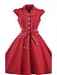 cheap Women&#039;s Dresses-Women&#039;s Bow Wine Purple Dress Vintage Summer Daily Swing Solid Colored Shirt Collar S M / Cotton