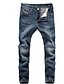 preiswerte Männerhosen-Herren Retro Tiefe Hüfthöhe Micro-elastisch Jeans Gerade Hose einfarbig