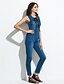 cheap Women&#039;s Jumpsuits &amp; Rompers-Women&#039;s Lace up Daily Street chic Deep V Blue Jumpsuit, Solid Colored Denim M L XL Sleeveless Summer