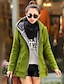 cheap Women&#039;s Puffer&amp;Parka-Women&#039;s Parka Daily Holiday Winter Fall Spring Regular Coat Hooded Loose Fit Basic Casual Jacket Long Sleeve Solid Color Solid Colored Wine Black Green / Causal / Rivet / Pocket / Maternity / Lined