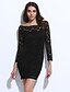 cheap Women&#039;s Dresses-Street chic Bodycon Dress - Solid Colored, Lace Cut Out