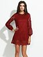 preiswerte Kleider mit romantischer Spitze-Damen Übergrössen Street Schick Lantern Sleeve Etuikleid Kleid - Formaler Stil, Solide Übers Knie