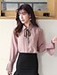 cheap Women&#039;s Blouses &amp; Shirts-Women&#039;s Going out Street chic Blouse - Solid Colored Shirt Collar White / Fall