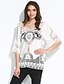 cheap Women&#039;s Blouses &amp; Shirts-Women&#039;s Cut Out Solid White Blouse,Round Neck ½ Length Sleeve