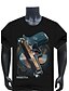 preiswerte T-Shirts für Herren mit 3D-Druck-Herren T Shirt 3D Rundhalsausschnitt Schwarz Kurzarm Täglich Sport Bedruckt Oberteile Aktiv Punk &amp; Gothic