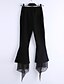 tanie Spodnie damskie-Damskie Bawełna Szczupła Boot-cut / Jeansy Spodnie - Solidne kolory Czarny L