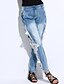 levne Dámské kalhoty-Dámské Džíny Kalhoty Střední vzestup Denní Lehce elastické Jednobarevné Světle modrá S / Těhotenské
