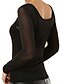 cheap Women&#039;s T-shirts-Women&#039;s Blouse Solid Colored Mesh Tops U Neck Black / Going out / Club / Beach / Sexy