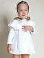 abordables Robes-Fille Volants Sortie Couleur Pleine Manches Longues Robe