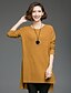 Χαμηλού Κόστους Γυναικεία Μπλουζάκια (Tops)-Γυναικεία T-shirt Εξόδου Καθημερινά Απλό Μονόχρωμο,Μακρυμάνικο Στρογγυλή Λαιμόκοψη Άνοιξη Φθινόπωρο Οπάκ Μεσαίου Πάχους Πολυεστέρας