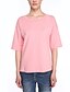 preiswerte T-Shirts für Damen-Damen Solide Gespleisst T-shirt - Baumwolle Freizeit Street Schick Ausgehen Übergröße Weiß / Leicht Grün / Marinenblau / Rosa