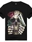 abordables T-shirts &amp; Débardeurs Homme-Tee-shirt Homme Coton Imprimé Sports Actif / Punk &amp; Gothique Col Arrondi Noir L / Manches Courtes