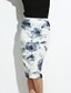 cheap Women&#039;s Skirts-Women&#039;s Going out Chinoiserie Plus Size Cotton Bodycon Skirts - Floral Split / Print White S M L / Slim