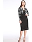 cheap Women&#039;s Dresses-Women&#039;s Work Bodycon Dress - Plaid Spring Cotton Black L XL XXL
