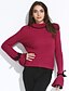 cheap Women&#039;s Tops-Women&#039;s Flare Sleeve Pullover - Solid Colored, Bow Ruffle