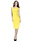 baratos Vestidos para o trabalho-Mulheres Algodão Calças - Sólido Estilo Formal Amarelo / Decote Quadrado / Trabalho