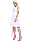 זול שמלות שושבינה-גזרת A שמלה לשושבינה  עם תכשיטים ללא שרוולים באורך  הברך שיפון עם תד נשפך 2022