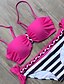 abordables Bikinis-Mujer Animal Bikini Traje de baño A Rayas Halter Bañadores Trajes de baño Amarillo Rojo Fucsia